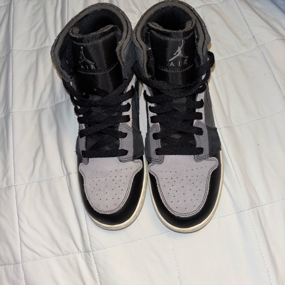 Jordan Black and Gray High-Top Sneakers